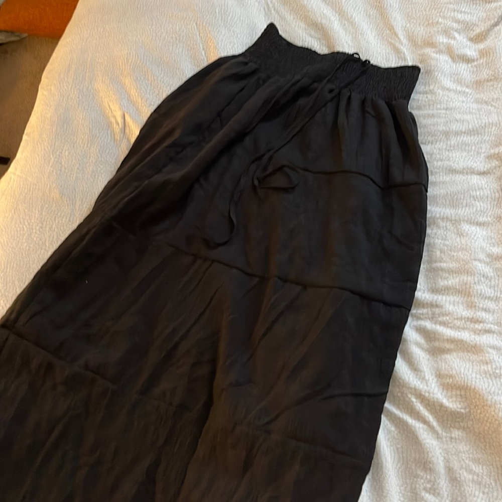 Black boho maxi skirt
